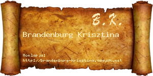 Brandenburg Krisztina névjegykártya